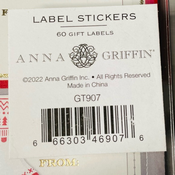 Anna Griffin Christmas Gift Tag Labels Peel & Stick Retro Santa Ice Skate 60 pcs - Picture 3 of 3